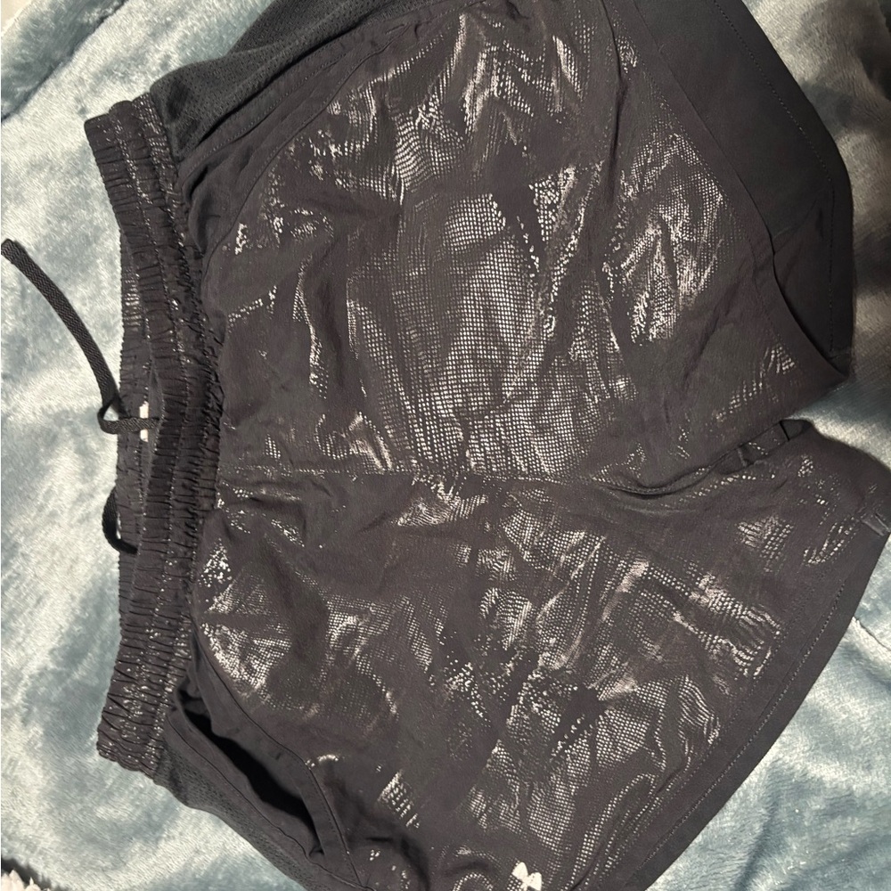 Under Armour Black Athletic Shorts with Textured Sheen